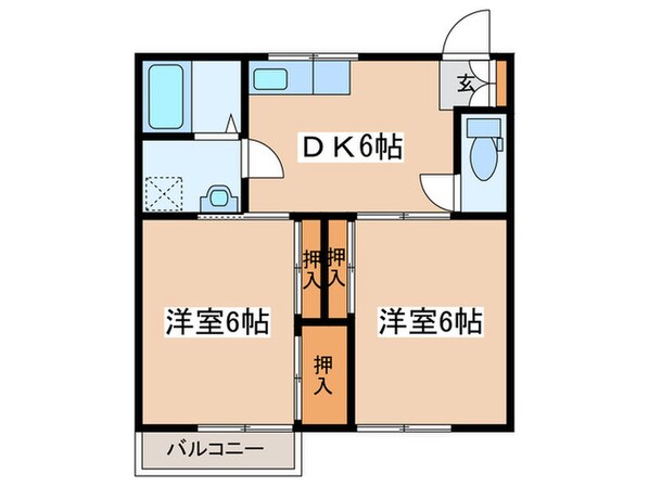 メゾネット・ミドリⅠの物件間取画像